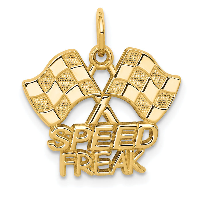 14K Racing Flags SPEED FREAK Charm-C1879