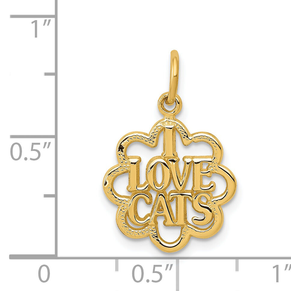 14k I LOVE CATS Charm-C1887