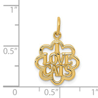 14k I LOVE CATS Charm-C1887
