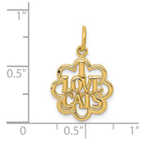 14k I LOVE CATS Charm-C1887