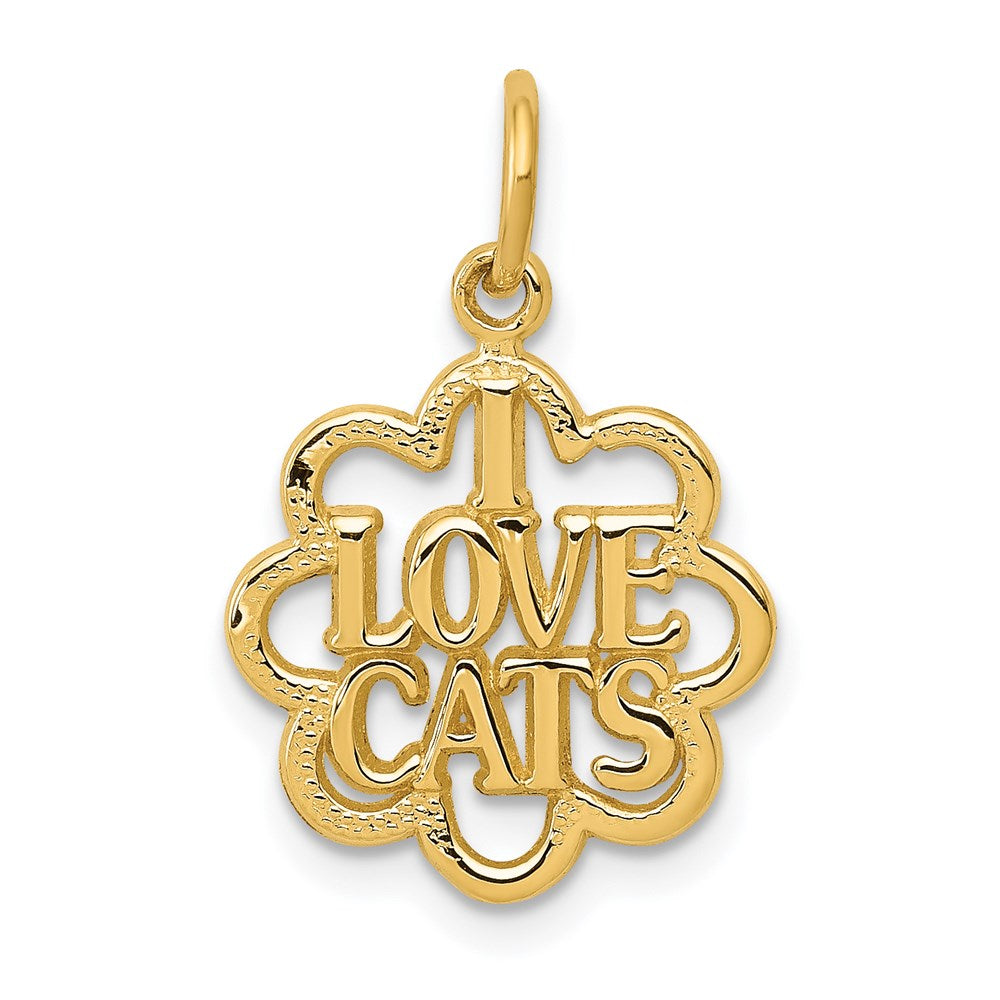 14k I LOVE CATS Charm-C1887