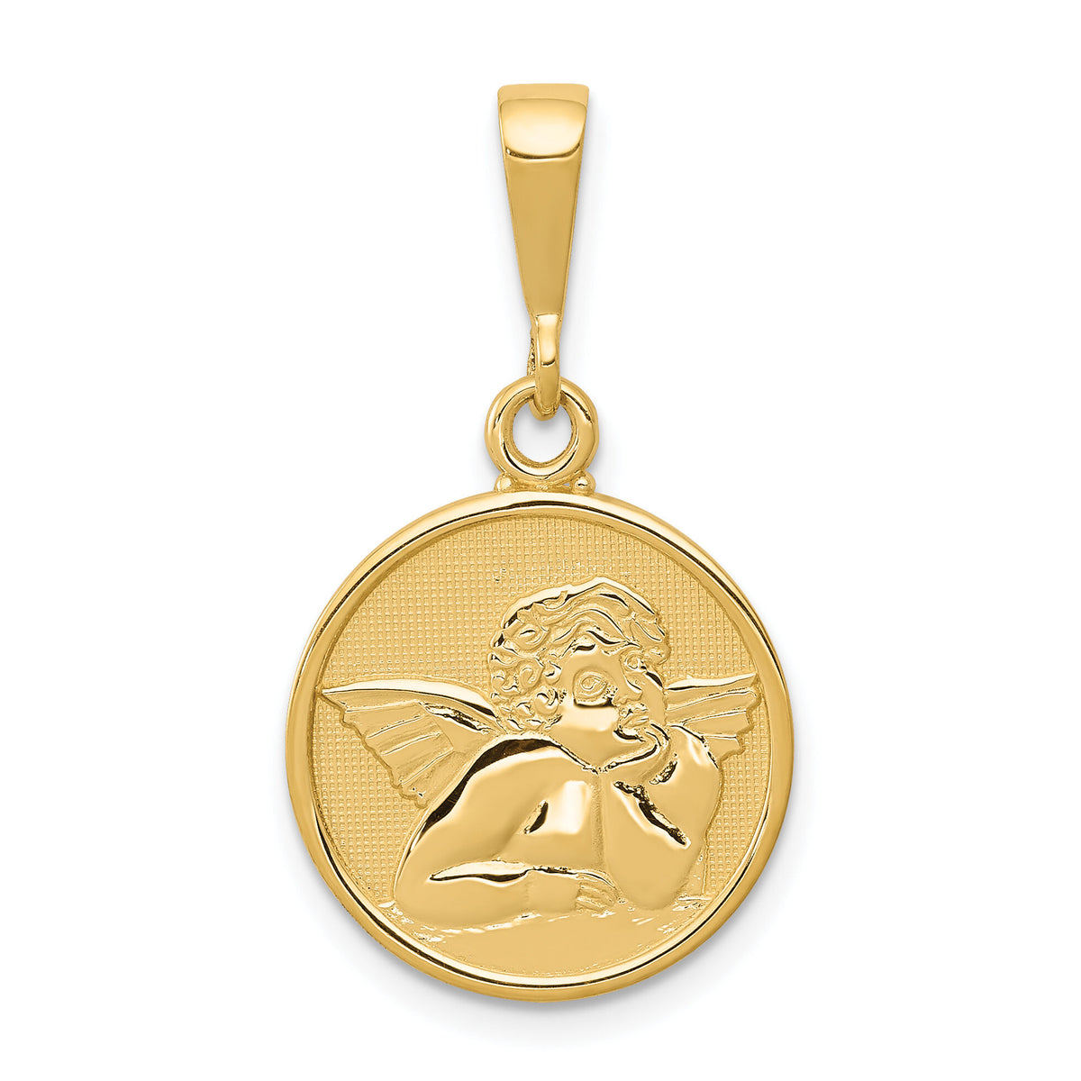 14K Polished and Satin Raphael Angel Pendant-C1895