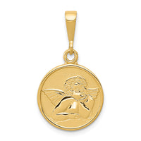 14K Polished and Satin Raphael Angel Pendant-C1895