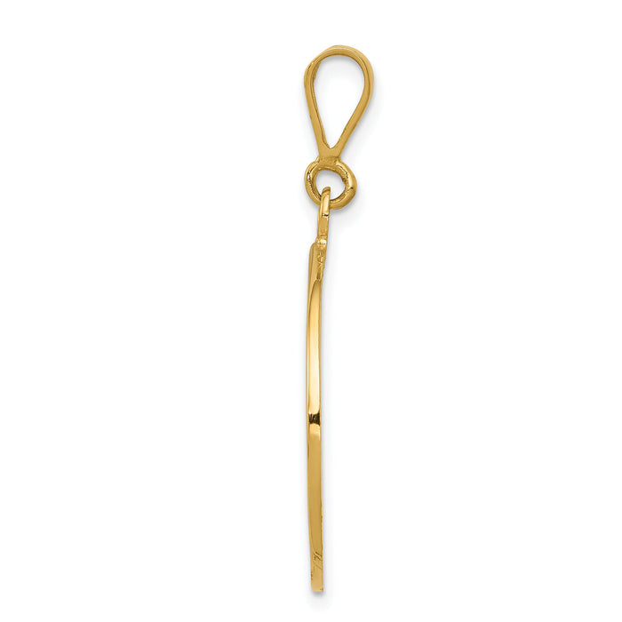 14K Polished and Satin Angel Pendant-C1897