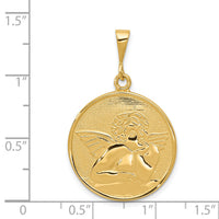 14K Polished and Satin Angel Pendant-C1897