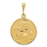 14K Polished and Satin Angel Pendant-C1897