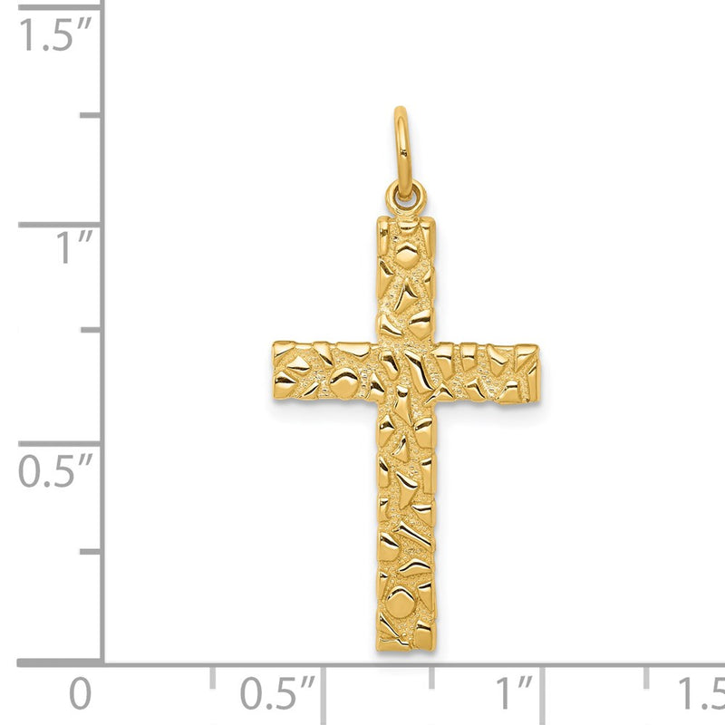 14k Nugget Style Cross Pendant-C1920