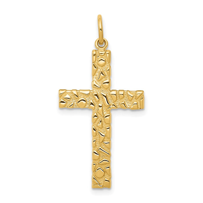 14k Nugget Style Cross Pendant-C1920