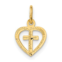 14k Cross in Heart Charm-C1947