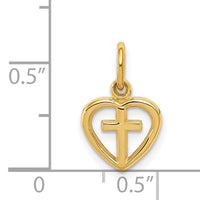 14k Cross in Heart Charm-C1947