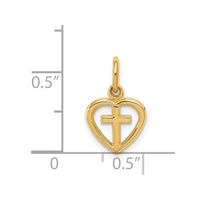 14k Cross in Heart Charm-C1947