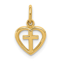 14k Cross in Heart Charm-C1947