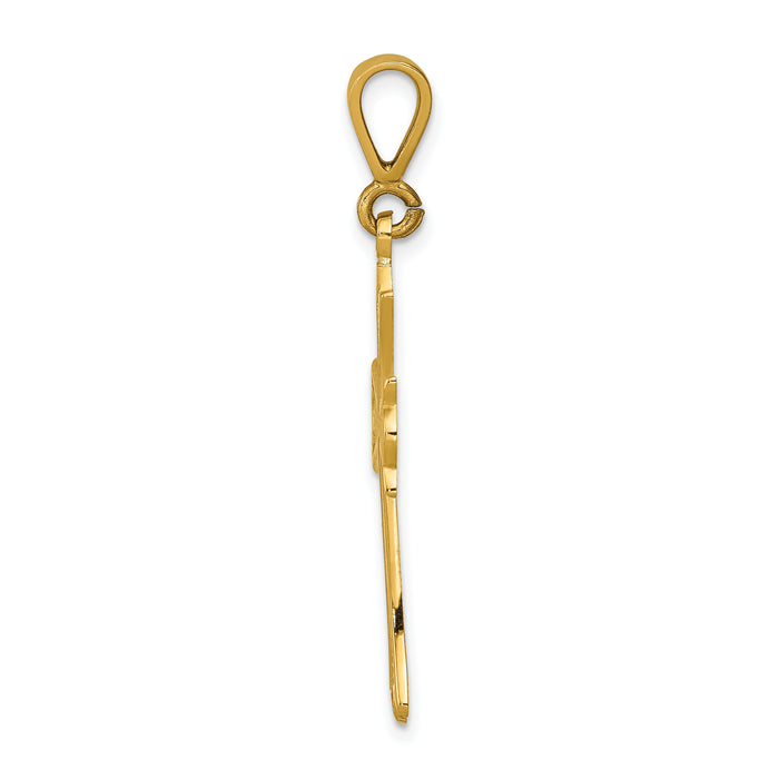 14k Fleur De Lis Cross Pendant-C1955