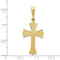14k Fleur De Lis Cross Pendant-C1955