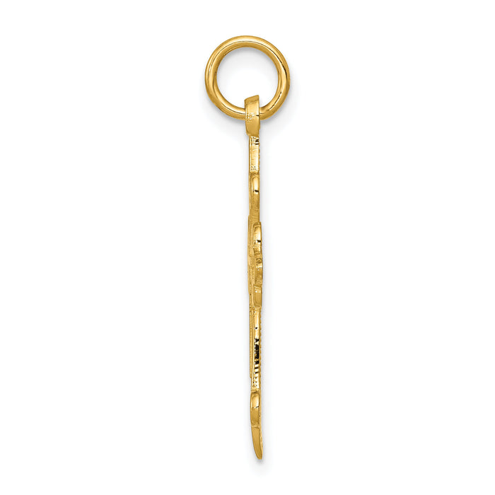 14k Fleur De Lis Cross Pendant-C1957