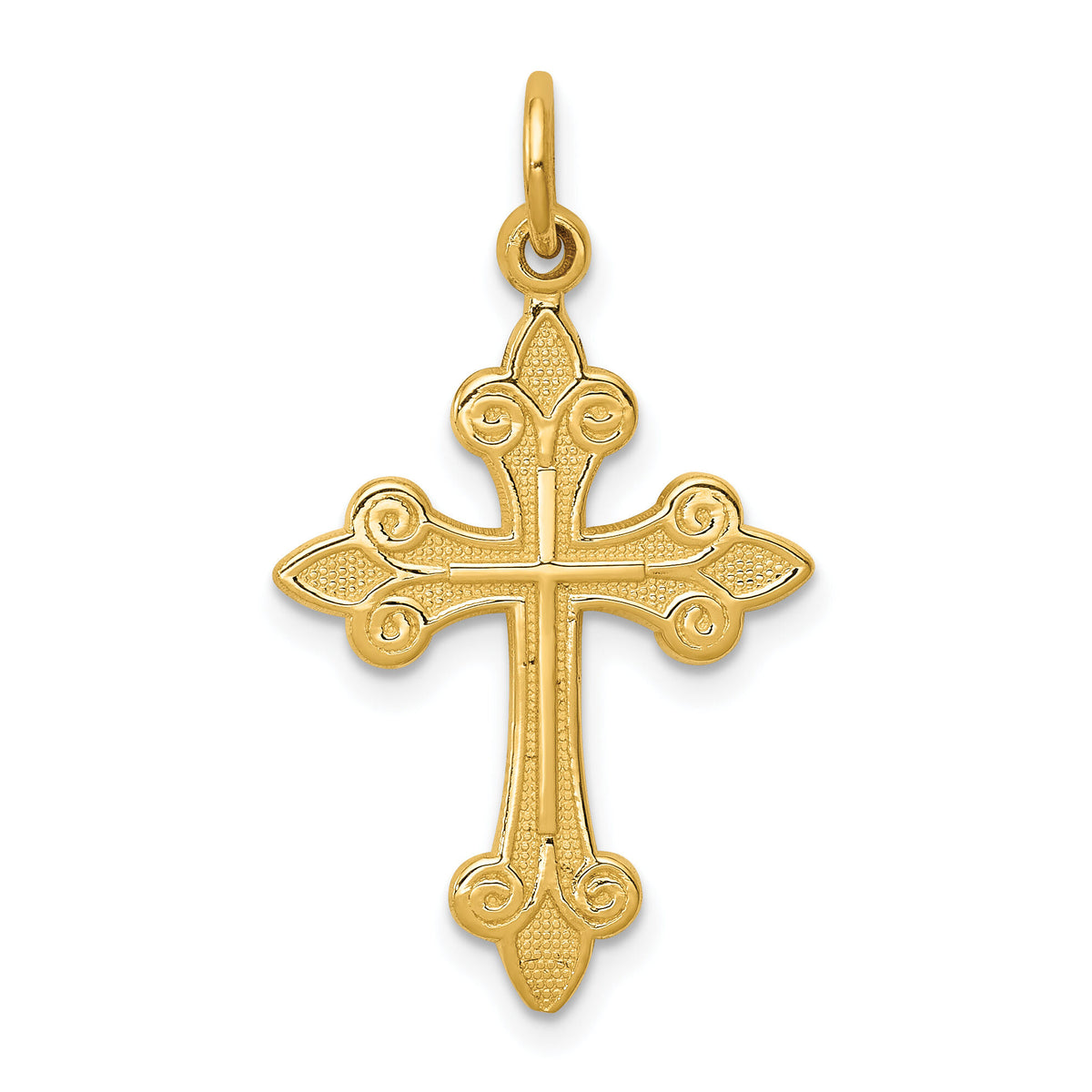 14k Fleur De Lis Cross Pendant-C1957