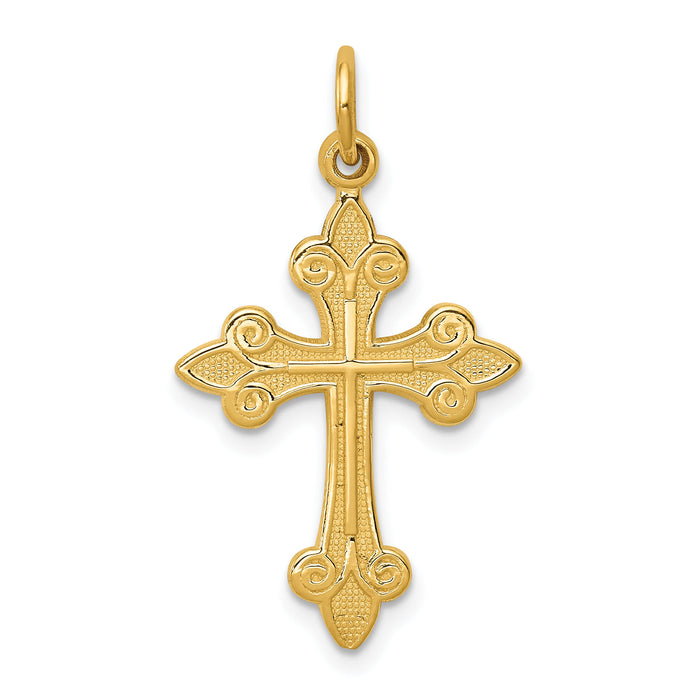 14k Fleur De Lis Cross Pendant-C1957