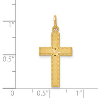 14k Diamond-cut Cross Pendant-C1959
