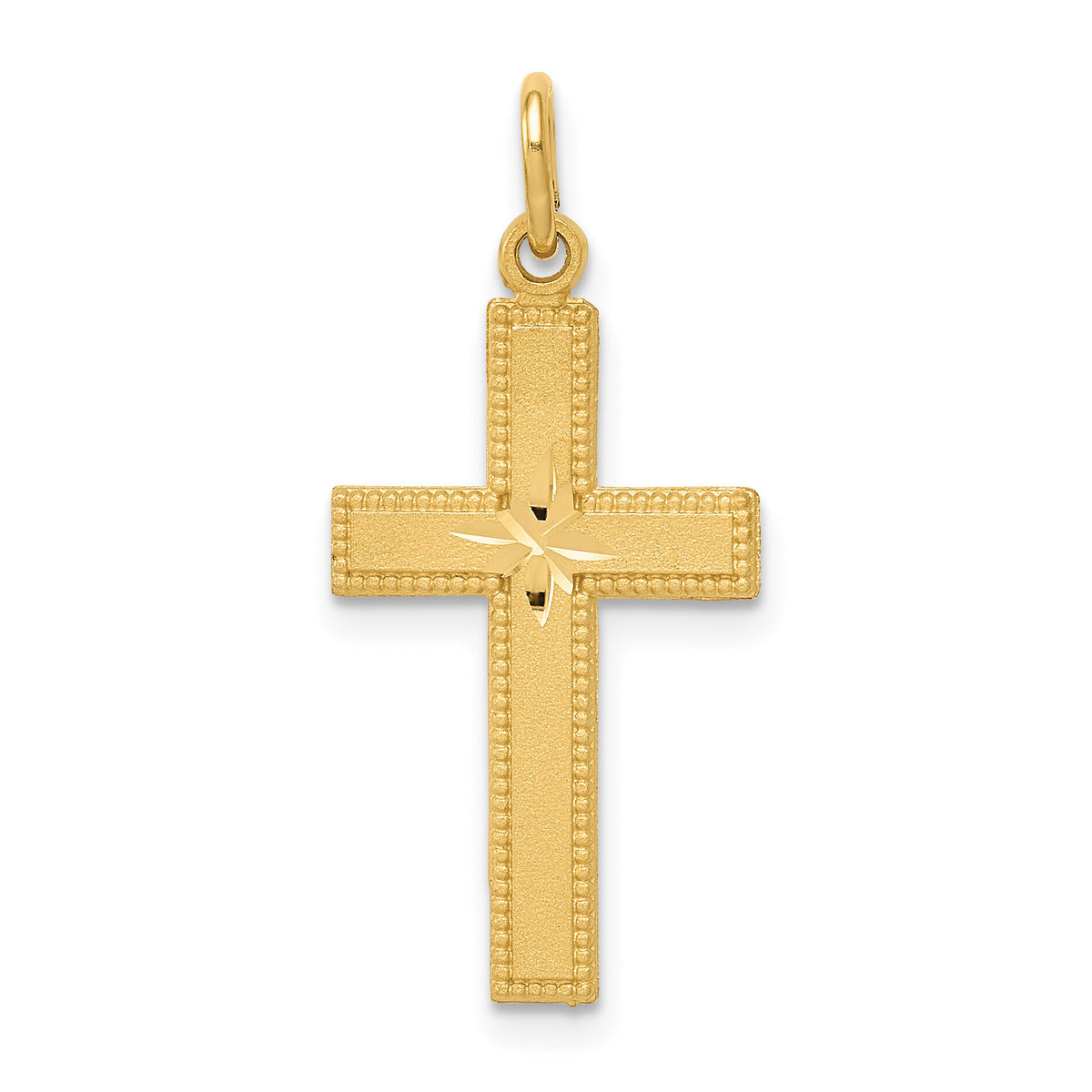 14k Diamond-cut Cross Pendant-C1959