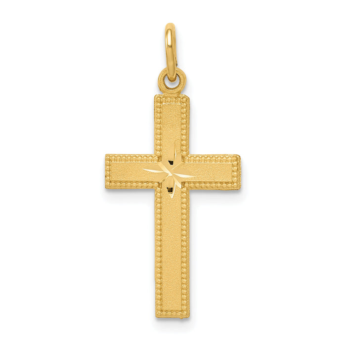 14k Diamond-cut Cross Pendant-C1959