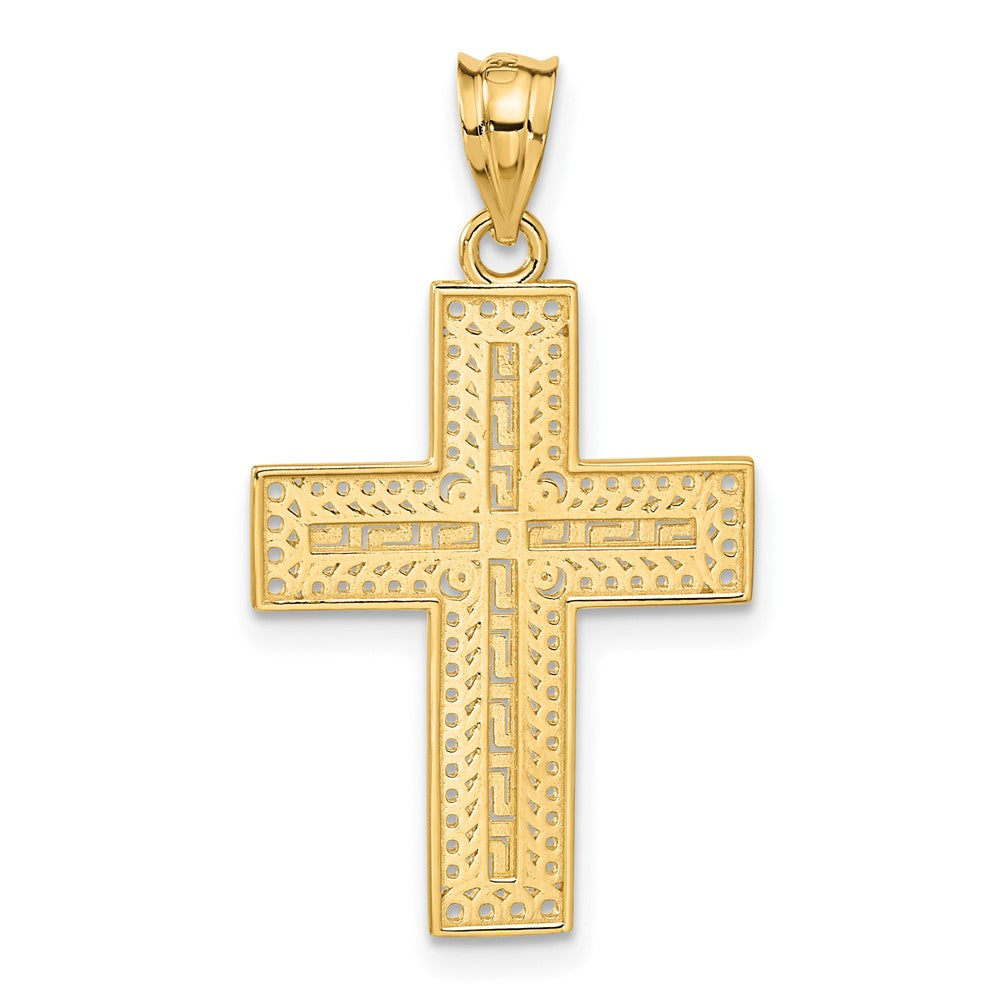 14k Greek Filigree Cross Pendant-C1962