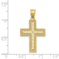 14k Greek Filigree Cross Pendant-C1962