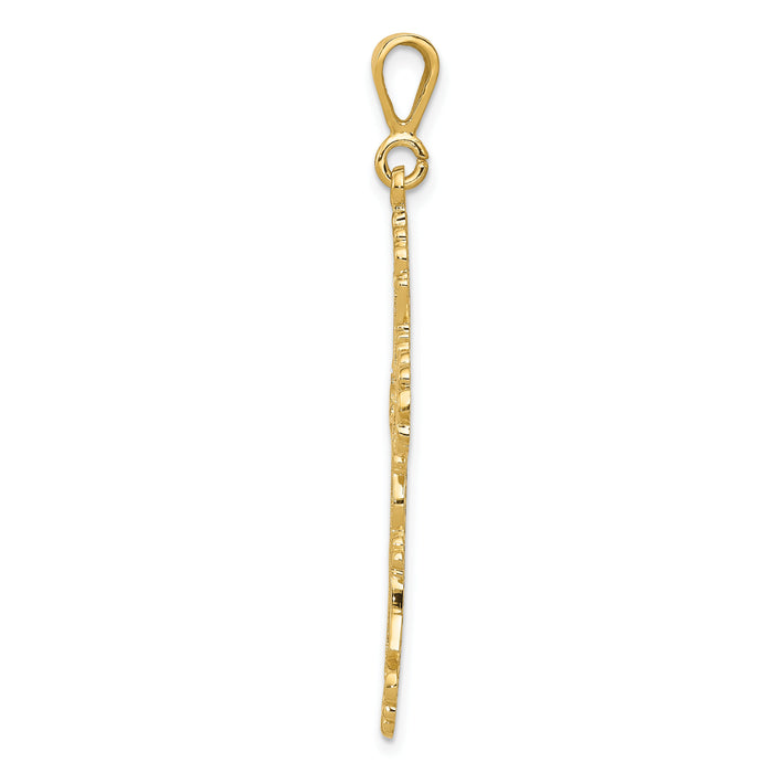14k Fleur De Lis Cross Pendant-C1965