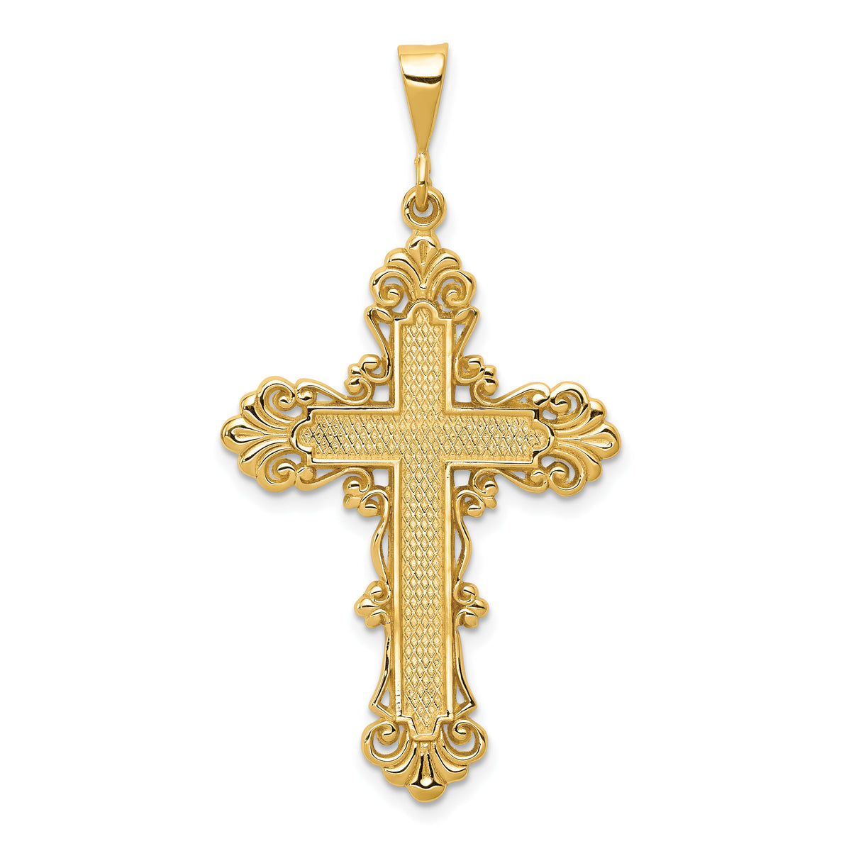 14k Fleur De Lis Cross Pendant-C1965