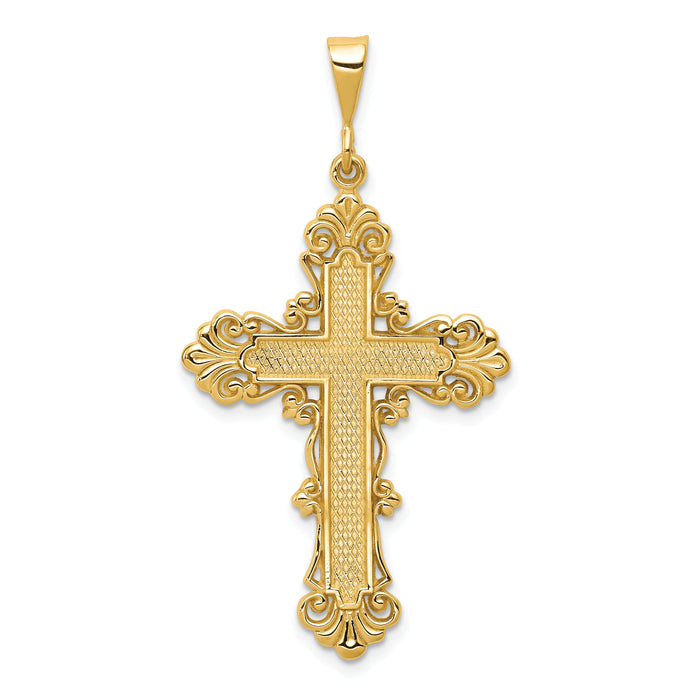 14k Fleur De Lis Cross Pendant-C1965