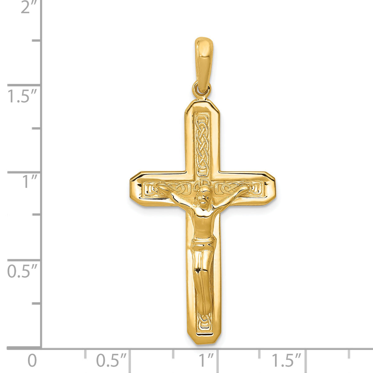 14k Polished Crucifix Pendant-C1984