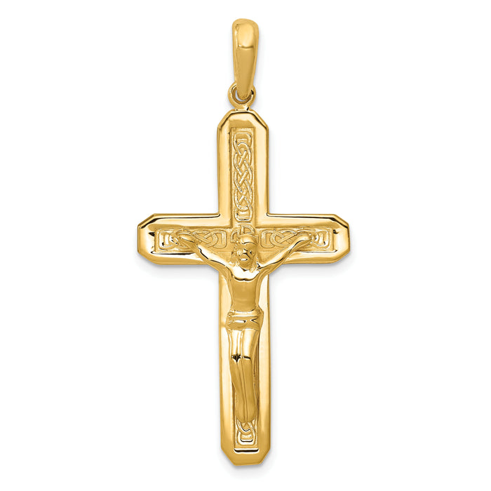14k Polished Crucifix Pendant-C1984