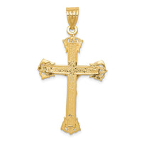 14k Two-tone Diamond-cut Crucifix Pendant-C2000