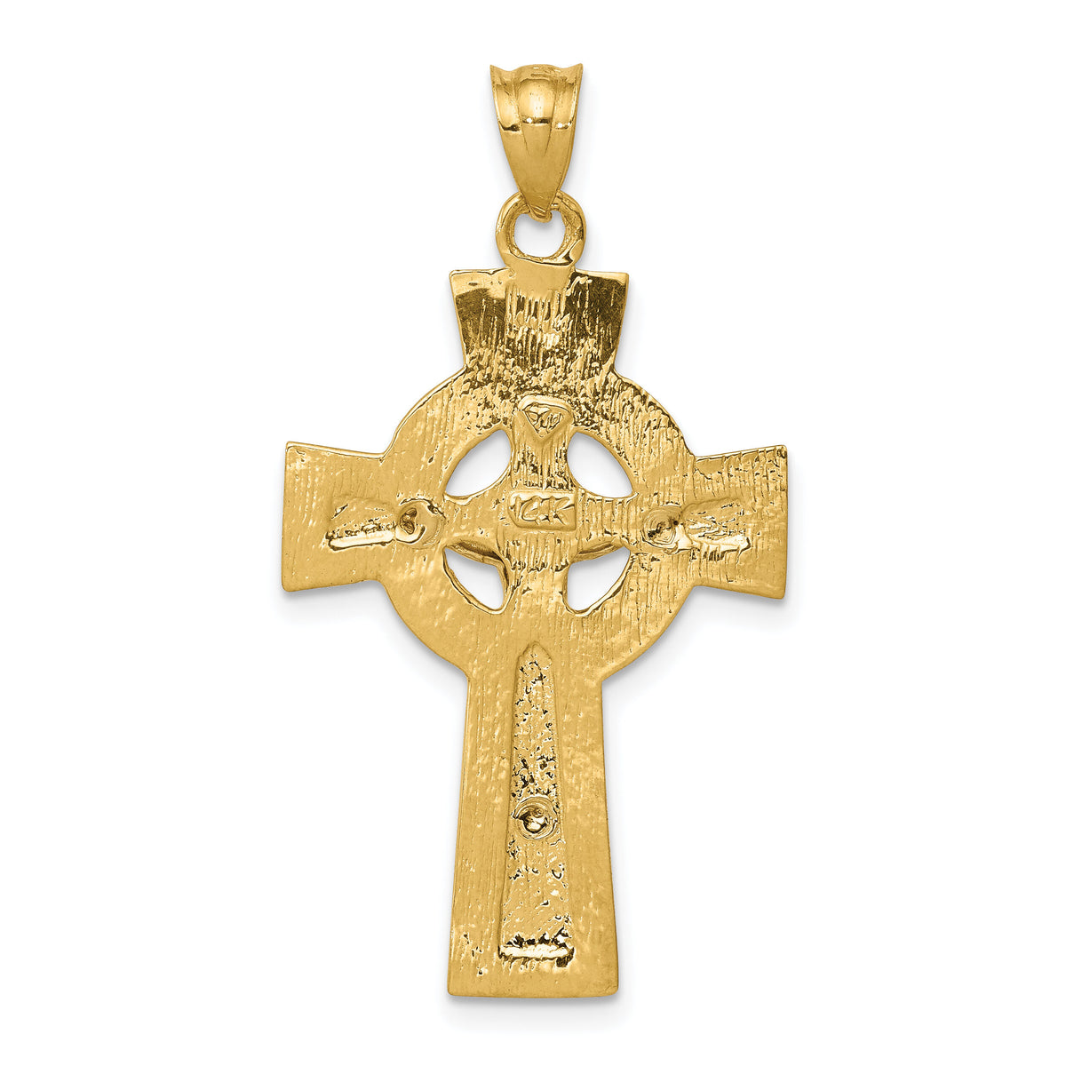 14k Two-tone INRI Celtic Crucifix Pendant-C2024