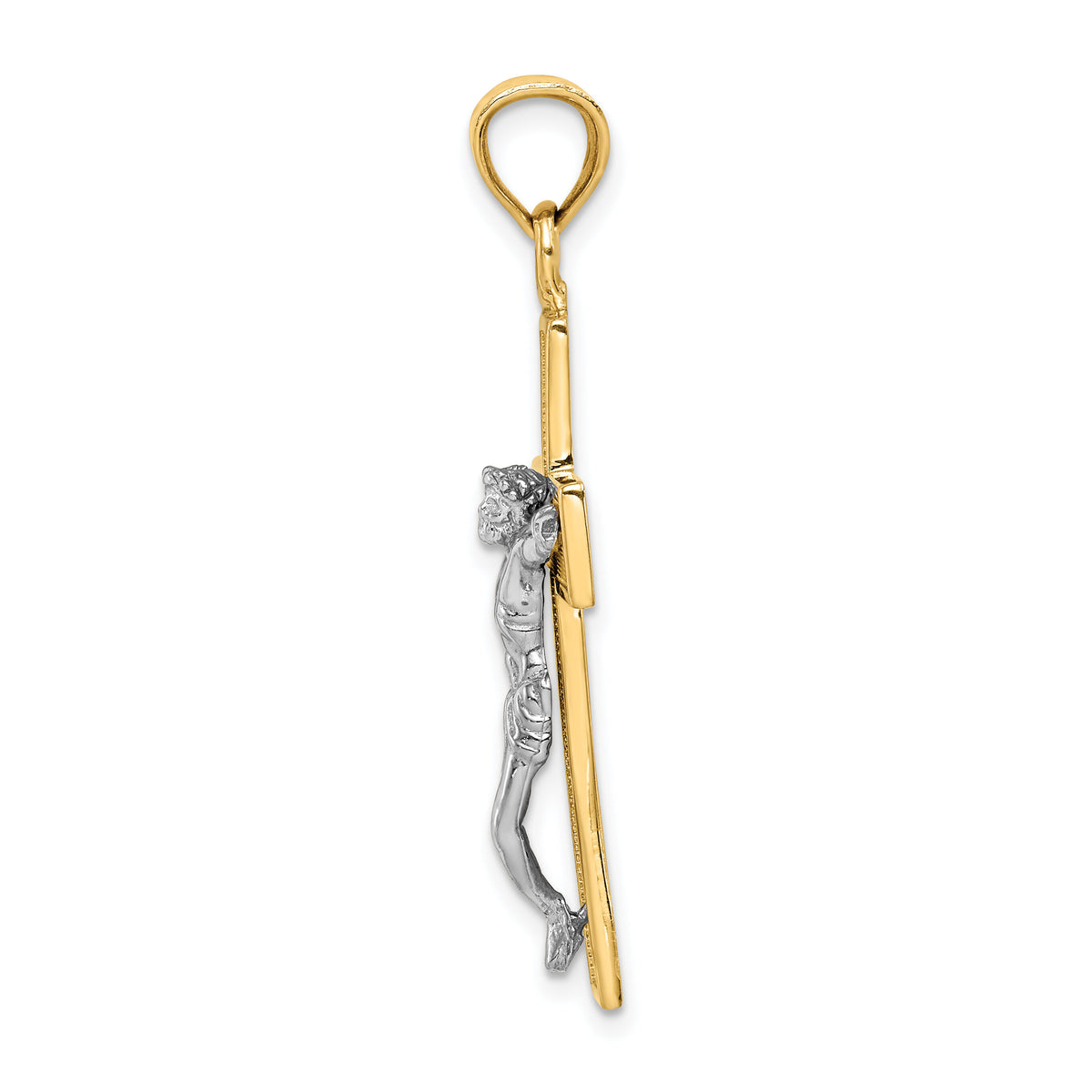 14k Two-tone Crucifix Pendant-C2025