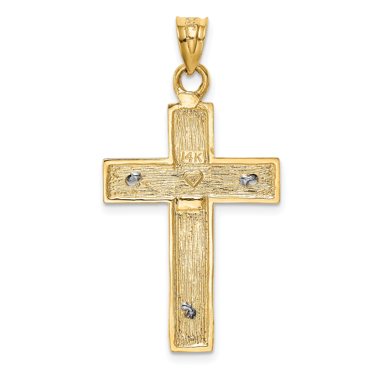 14k Two-tone Crucifix Pendant-C2025