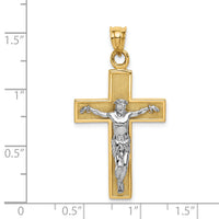 14k Two-tone Crucifix Pendant-C2025