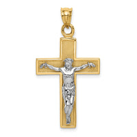 14k Two-tone Crucifix Pendant-C2025
