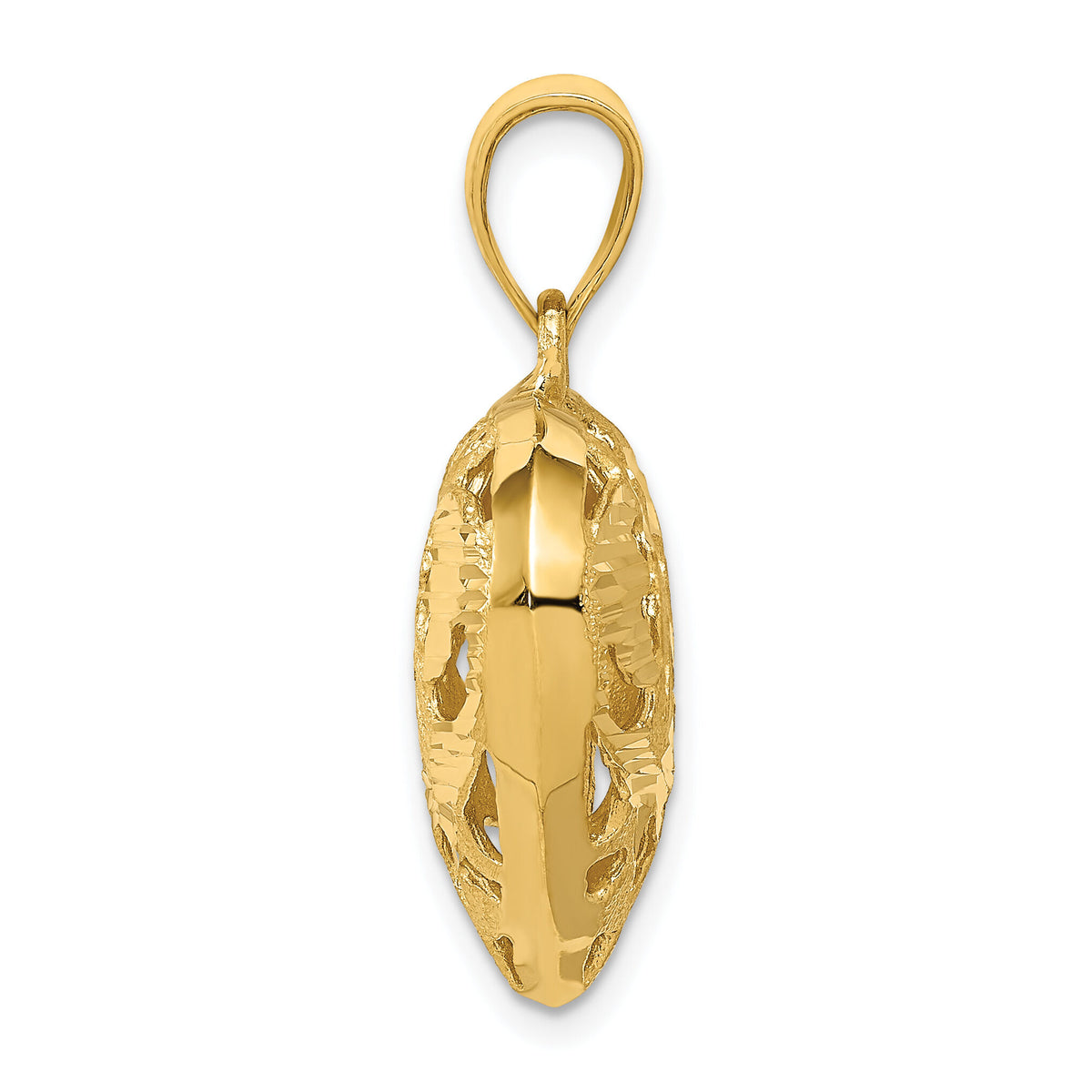 14k Fancy 3D Heart Charm-C206