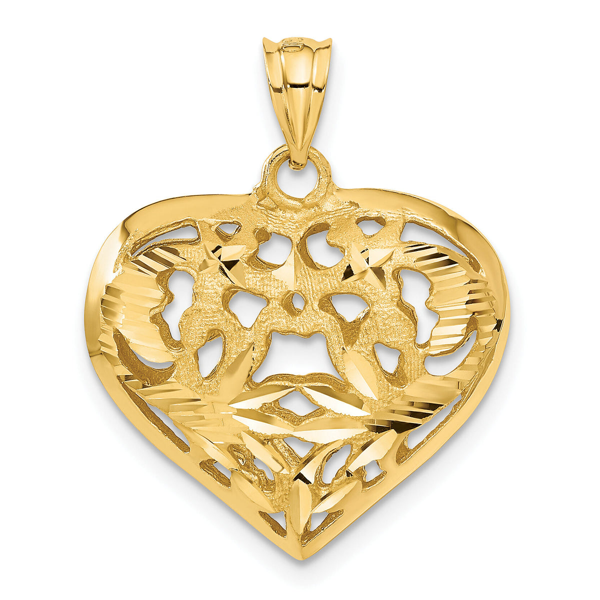 14k Fancy 3D Heart Charm-C206