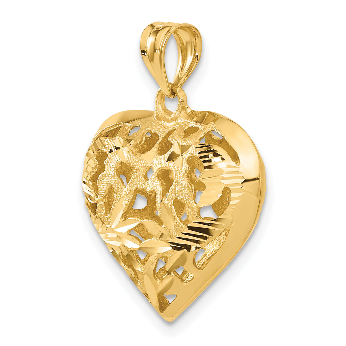 14k Fancy 3D Heart Charm-C206