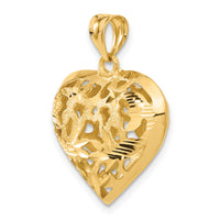 14k Fancy 3D Heart Charm-C206