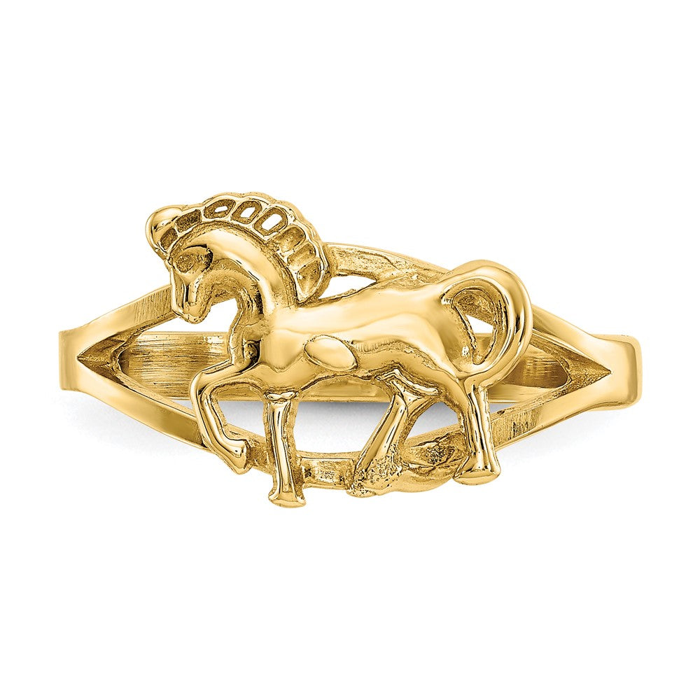 14k Polished Horse Ring-C2061