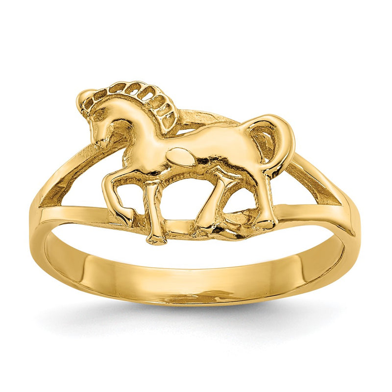 14k Polished Horse Ring-C2061