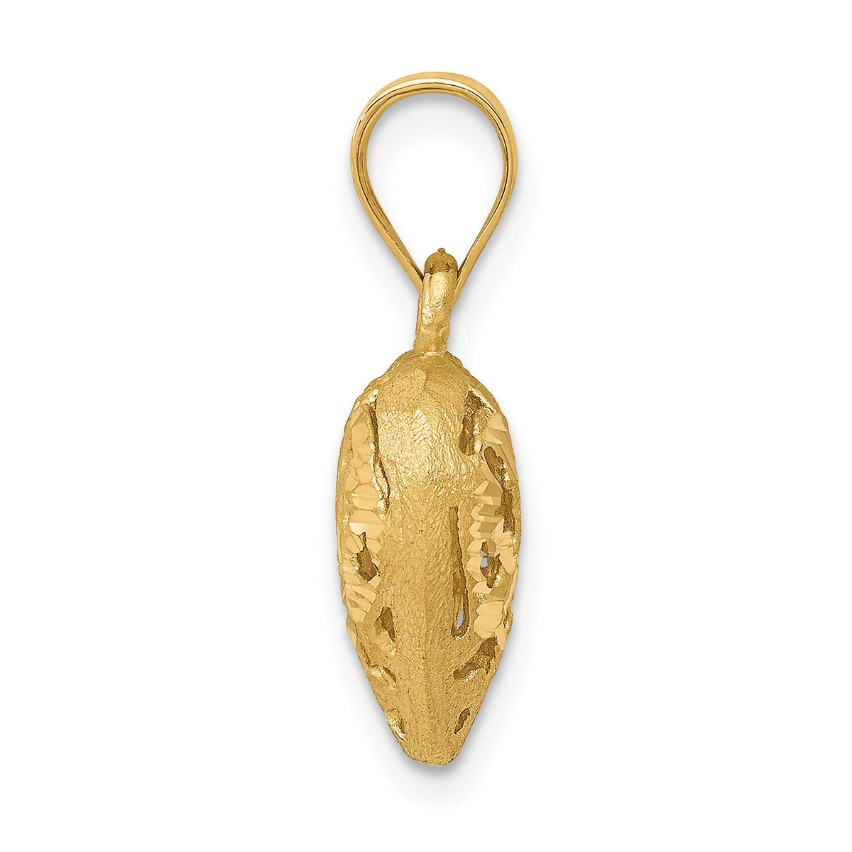14K Polished 3-D Filigree Puffed Heart Pendant-C207