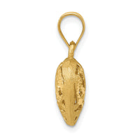 14K Polished 3-D Filigree Puffed Heart Pendant-C207