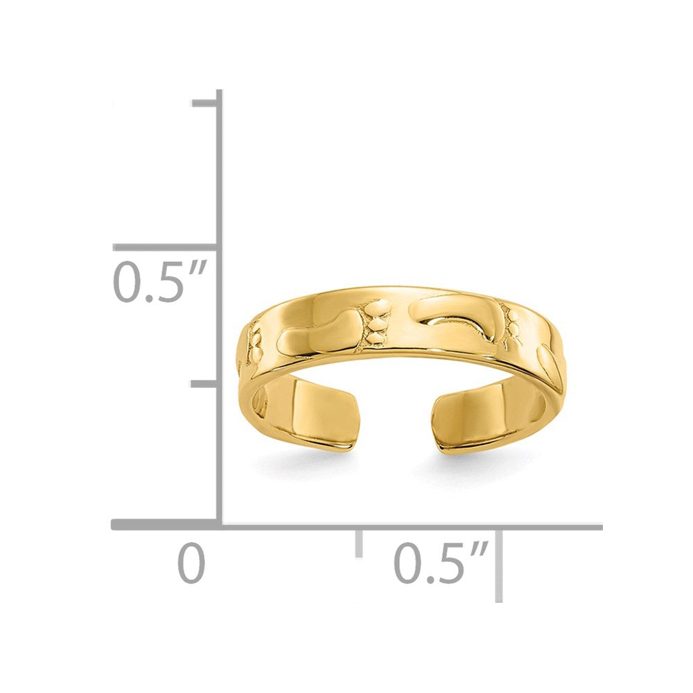 14k Footprints Toe Ring-C2070