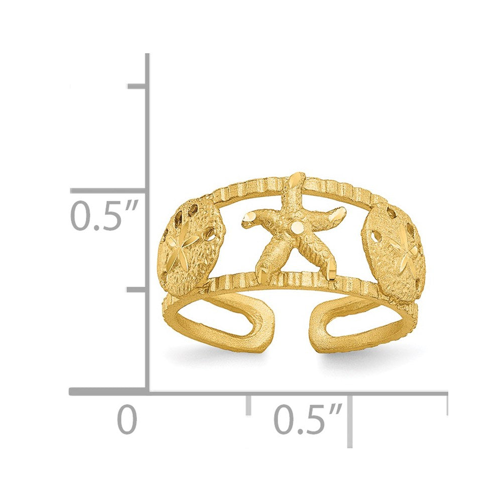 14k Starfish Toe Ring-C2082