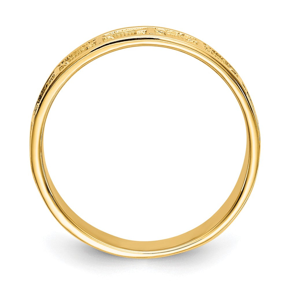 14k Polished & Satin Cross Band-C2103