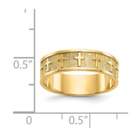 14k Polished & Satin Cross Band-C2103