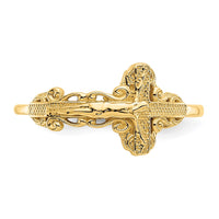 14k Diamond-Cut Crucifix Ring-C2113